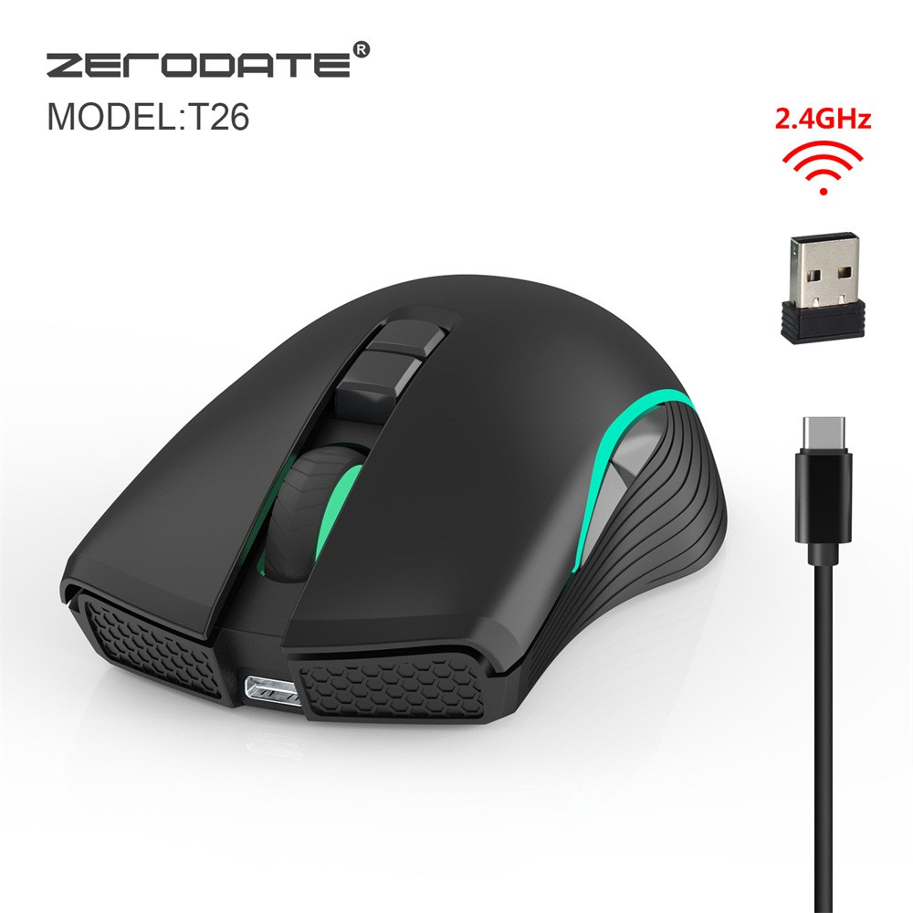 Wireless Mouse TYPE C Rechargeable Wireless LED Optical Ergonomic 2.4G USB Gaming Mouse Mice