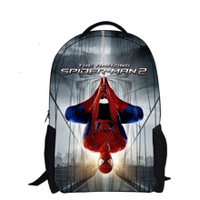 new fashion 2014 cartoon backpack with zipper fashion style boy cool spiderman bag school for kid printing backpack