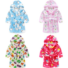 Free Shipping 2016 Sping New Boys And Girls Cotton Robes warm pajamas good quality long Robes