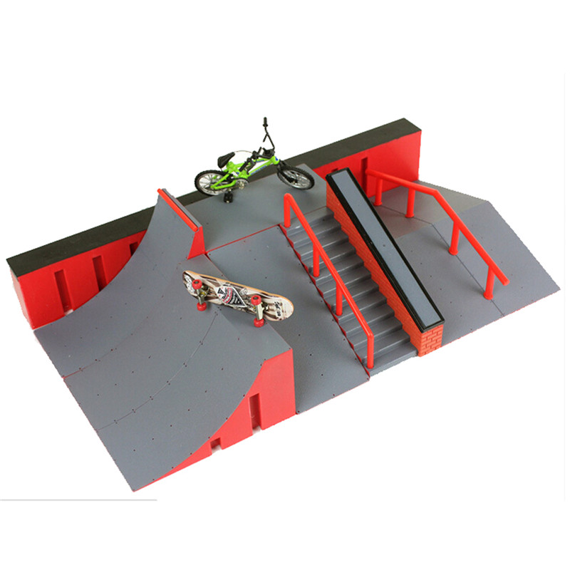 Whole! Skill Deck Skate Park Ramp Parts Play Prop for Cool Finger Board