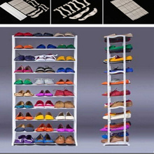Standing 10 Tier Shoe Shelf Rack Organizer