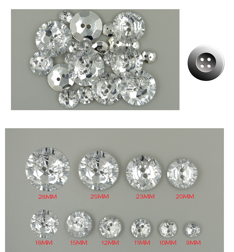 Description Picture 5 of itemNew fashion button 30pcs/lot snap round Button shiny acryl button plastic garment cloth sewing button accessory scrapbooking DIY