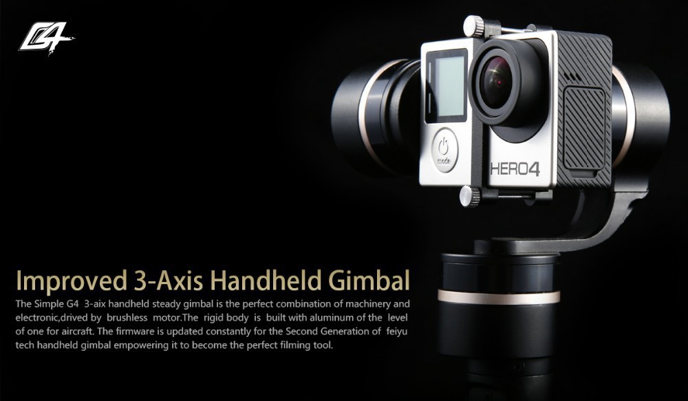 Guarantee Feiyu Tech Newest G4 3 axis handheld gimbal Steadycam Gimbal for gopro 3 3 + 4