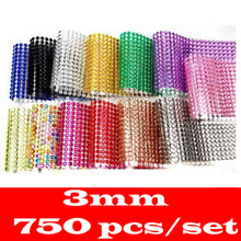 Children’s toys Rhinestone sticker 750 Pcs/set 3mm Diy Decal Mobile Art Crystal Diamond Self Adhesive Scrapbooking Stickers