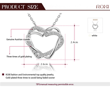 ROXI Christmas gift genuine Austrian crystals flowers double heart necklace rose gold plated 100 hand made
