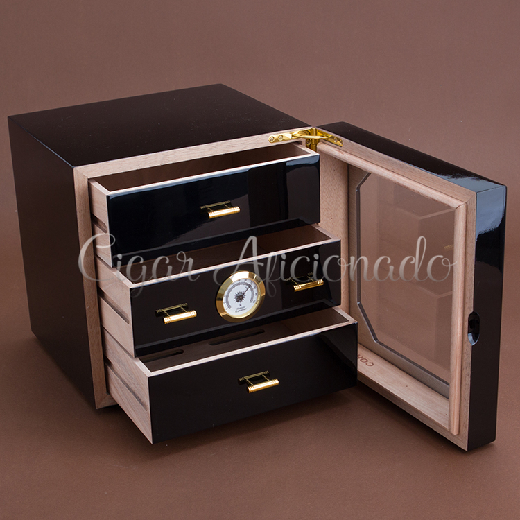 High Glossy Piano Finish Cedar Wooden Cigar Cabinet Humidor Case Box 