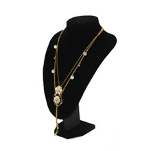 1pcs 29*21cm Girls Lady Woman Black Velvet Physique Necklace Present Pedestal Jewelry Chain Holder Bust Free / Drop Transport
