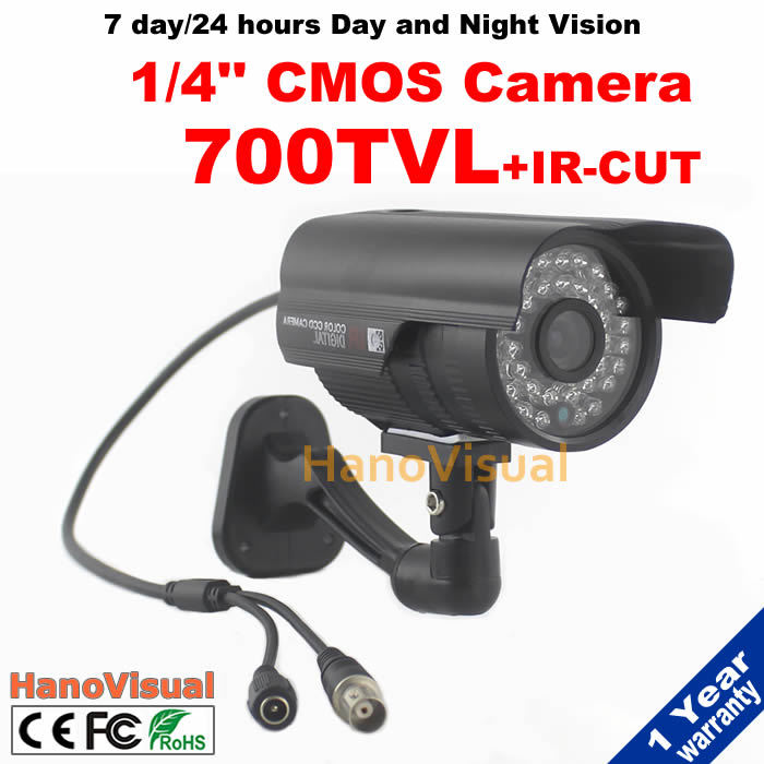 36IR Led Night Vision CMOS Sensor CCTV Camera 700TVL Waterproof Indoor/Outdoor Home Security Camera Color Image Metallic Camera