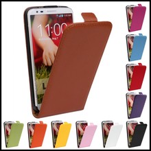 High Quality Genuine Leather Flip Case For LG G2 ( D802 )   With 3 Colors  50 pcs / lot  +  free shipping