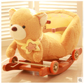 Kingtoy Plush Baby Rocking Bear Chair Children Wood Swing Seat Kids Outdoor Ride on Stroller Toy