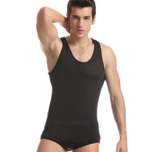 2016 new Brand Men’s Sexy Underwear Male Mesh Vest Bodysuits Jumpsuit black, white