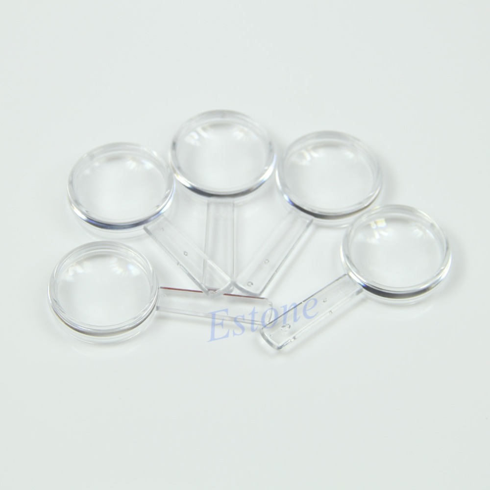 A96 Free Shipping 5 pcs Plastic Handheld Mini Magnifier Magnifying Reading Aid Kids Toy 5X Lens