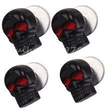 4X Black Chopper Bobber Motorcycle Skull License Plate Bolts Frame Screw 6mm Fairing Windscreen Bolts Car Truck Trailer ATV Quad