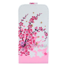 Fashion Plum Blossom Butterfly Flip PU Leather Flag Wallet Case Cover For Samsung GALAXY S4 Mini