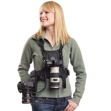 MICNOVA Belt buckle Carrier II Multi Camera Carrier Photographer Vest with Dual Side Holster Strap for Canon Nikon Sony Camera