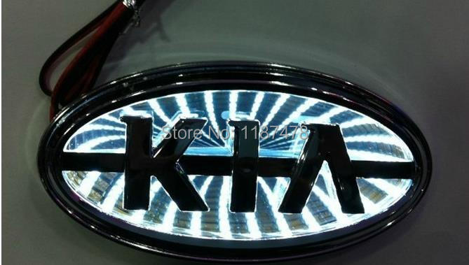 3D автомобиль эмблема из светодиодов автомобилей лазерная логотип декоративная подсветка для KIA sorento рио душа оптима CERATO K2 K5 значка автомобиля из светодиодов лампы 11.9 x 6.2