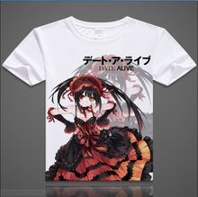 Date A Live T-shirt Tokisaki Kurumi Yoshino Cosplay T Shirt Fashion Anime Cotton Tops Tee For Men Women