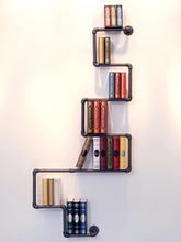 Steampunk Wall Mount Iron Pipe Bookshelf