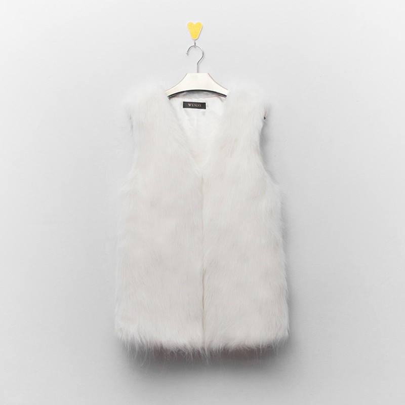 3 white fur vest 