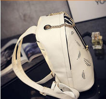 New top quality fashion women pu leather backpack printing backpack school bag for girls mini women
