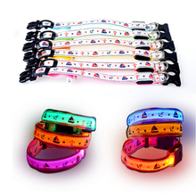 Beautiful Pet Dog Collars LED Light Pet Collars Large Dogs Luminous Fluorescent Collars Harness 7 colors
