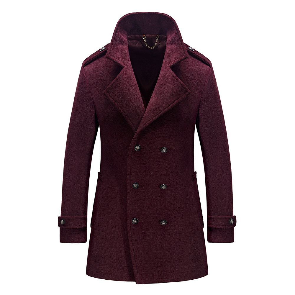 Overcoats online shopping Men's clothing use italian sizing. The model is wearing a size 48 on tops and a size 46 bottoms.