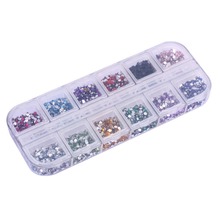 #F9s 2015 New Portable 3600pcs Nail Art Rhinestones Decoration 1.5mm Round Glitters With Hard Case Free Shipping
