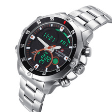 Men Watches NAVIFORCE Luxury Brand Full Steel Quartz Clock Digital LED Watch Army Military Sport Watch