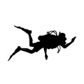 16 8CM Fishing Car Sticker Decals Yet Today You Dive Diver Body Stickers Black Silver CT