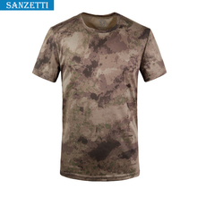 Summer Outdoors Hunting Camouflage T shirt Men Breathable Army Tactical Combat T Shirt Military Dry Sport