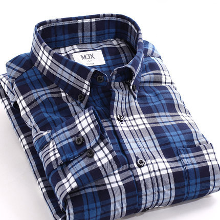2016 Casual Men Shirt Men s High Quality Brand Long Sleeve big man font b Plaid