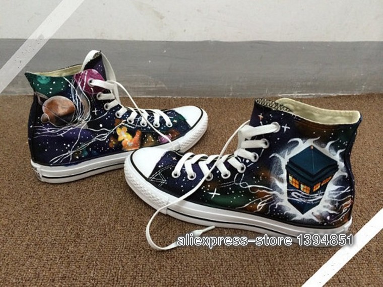 Custom Doctor Who 2014 New hand-painted shoes for men and women casual canvas shoes for the high frenum