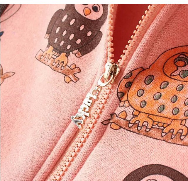 2015 autumn Korean stylish women\'s Owls printing zipper hooded long-sleeved sweatershirts girls new fashionable coat branded free shipping (7)