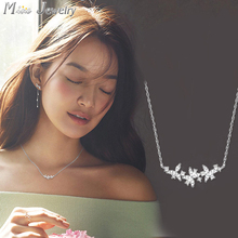 New Arrival Drop Supply 925 Sterling Silver Necklaces Crystal Flower Pendants&Necklaces Jewelry Collar Colar