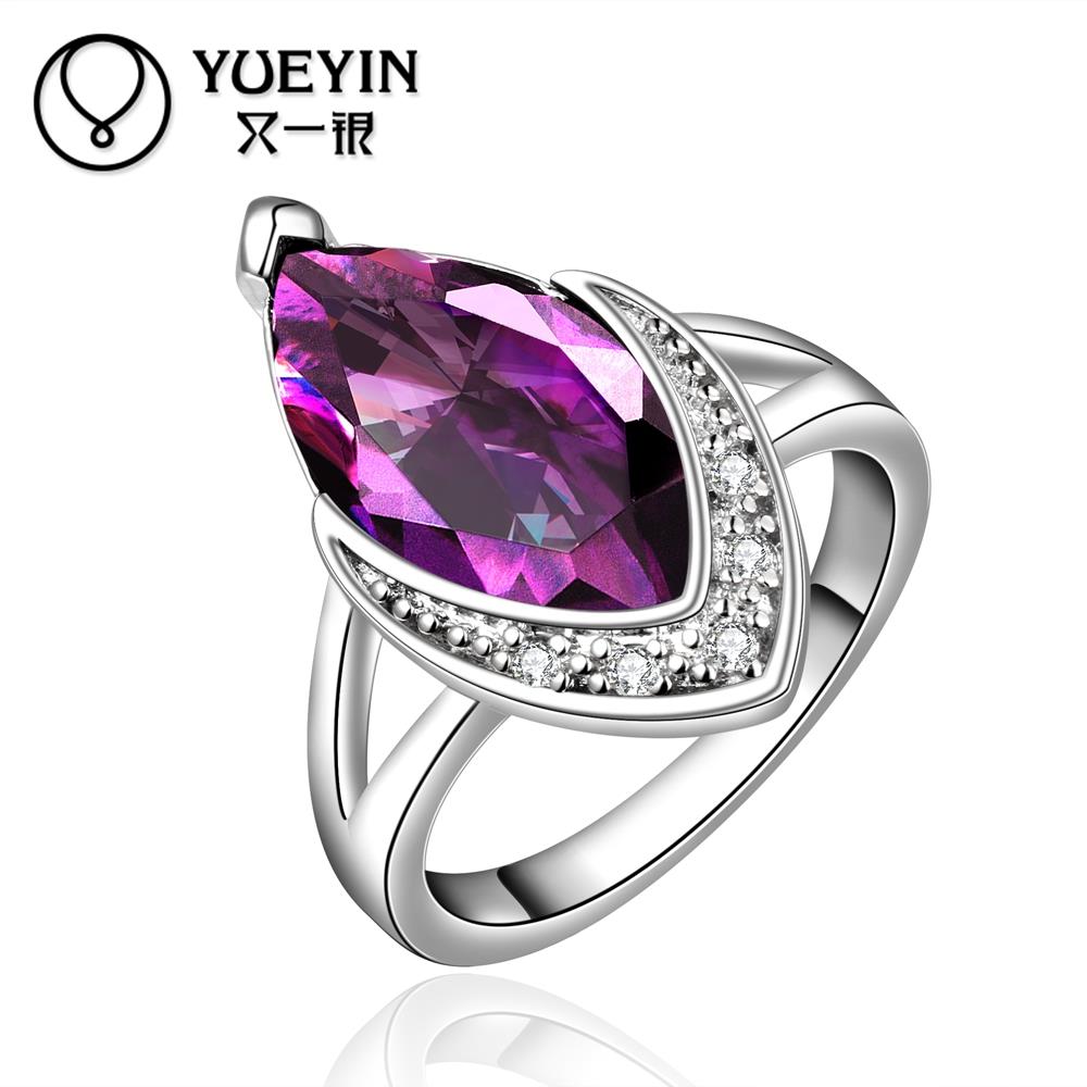 Hot sale popular ruby Jewelry FVRR007 8 high quality Fashion Big Crystal Zircon Ring for women