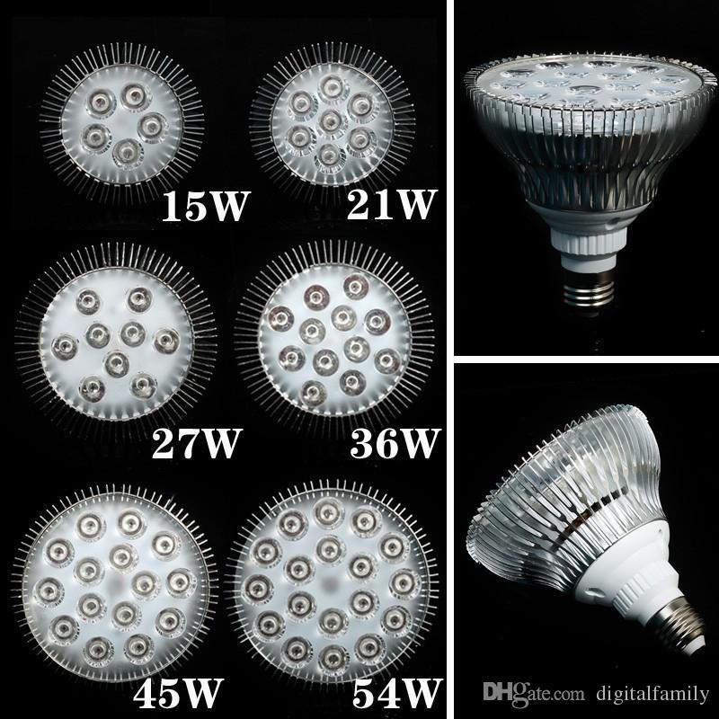  10X Full Spectrum LED Grow Lights 21W 27W 36W 45W 54W E27 LED Grow Lamp PAR 38 30 Bulb For Flower Plant Hydroponics System Grow Box Via DHL