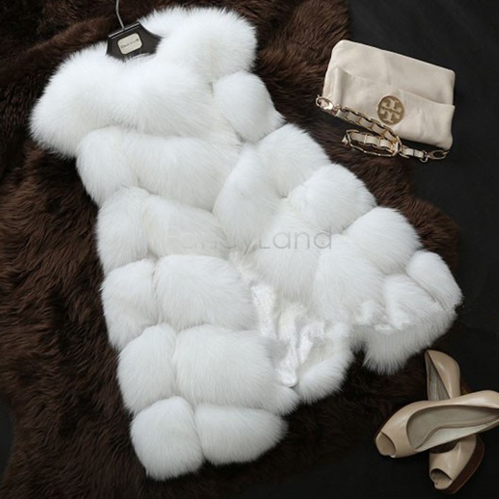 New 2014 Fashion Women Nature Fox Fur Vest Real Fur Middle Long Style Warm Fur waistcoat Cute Spell Fox Fur Gilet B26