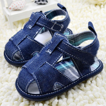 2014 New Blue jean baby sandal shoes baby shoes first walkers Free Drop Shipping
