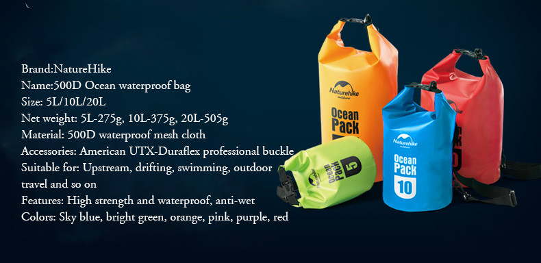 NatureHike 20L Multifunctional Ultralight 500D ocean outdoor Waterproof Rafting Bag Dry Bag For Drifting Swimming <font><b>Camping</b></font> NatureHike 20L Multifunctional Ultralight 500D ocean outdoor Waterproof Rafting Bag Dry Bag For Drifting Swimming <font><b>Camping</b></font>