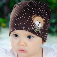 Hot Newborn Infant Toddler Girl Boy Baby Cap Cute Bear Polka Dot Beanie Cotton Hat Cap10 Color