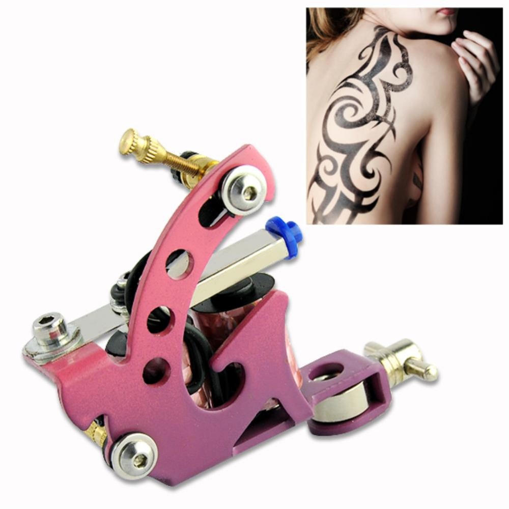 Pink Color Handmade Rotary Tattoo Machines Wrap Coils Tattoo Gun Shader Tat...