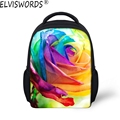 ELVISWORDS Beautiful 3D Flower Printed School Bags for Girls Lovely Schoolbag Student Kids Ragazza Bookbag Weight