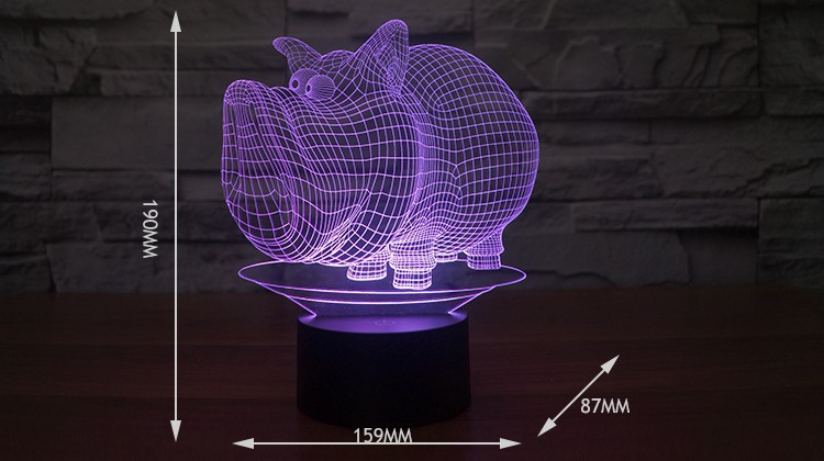 3D illusion pig shape night lamp jc-2866 (13)