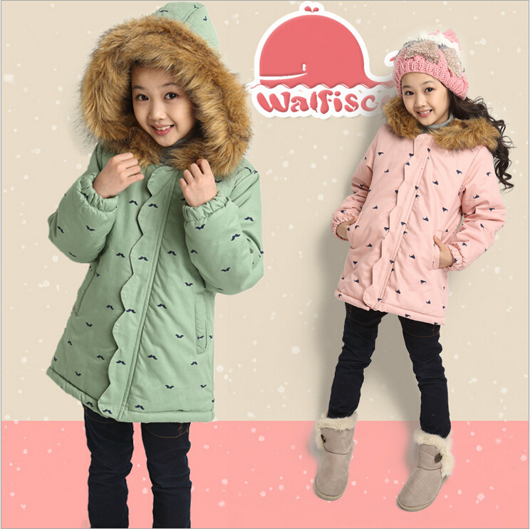 Winter cotton-padded jacket in  2015 of the girls on the new  girls  clothes thickening children's leisure cotton-padded clothes