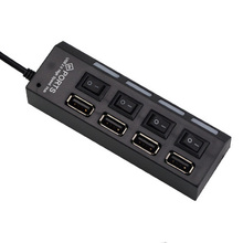 1Pcs Super Speed USB 2 0 HUB 4 Port USB2 0 480Mbps Splitter Adapter With Independent