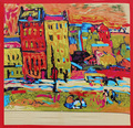 90cm 90cm Free Shipping Wholesale gift 2016 New Women s Fashion Satin Van Gogh oil painting