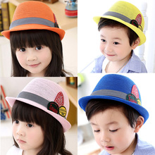 Labeling wild summer straw sun hat shading girl and boy hat baby child Hot Sale Fashion Summer Beach Sun Straw Floppy Hat Cap
