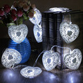 10LED Heart Shaped Christmas String Light Festival Halloween Party Wedding Decor Indoor Outdoor Warm White Fairy