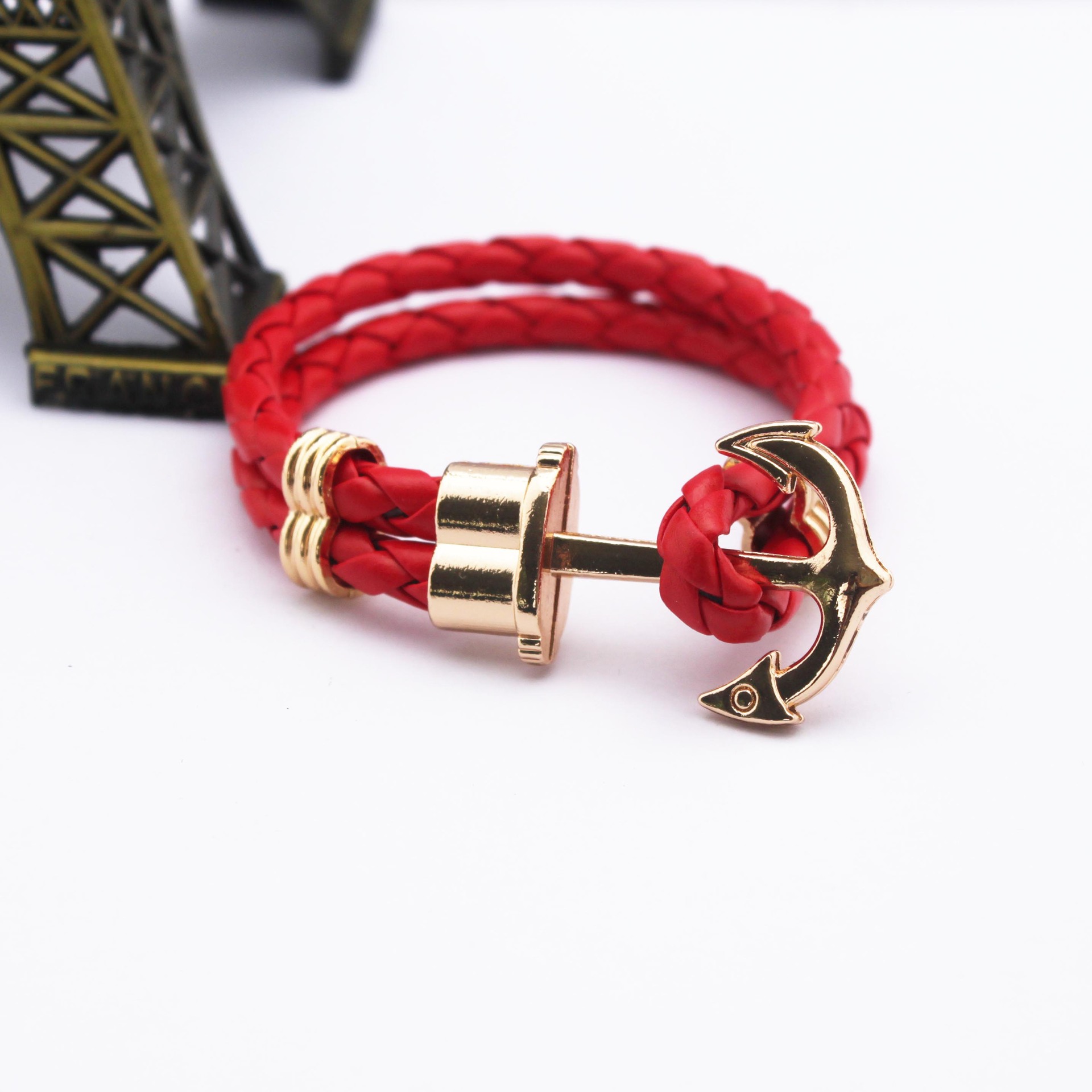New 2015 Fashion Punk Leather Bracelet Surround Multi layer Woven Rope Leaher Mens Bracelet Jewelry