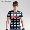 American style stars printing fashion trend short sleeve t shirt Summer new arrival quality ice silk
